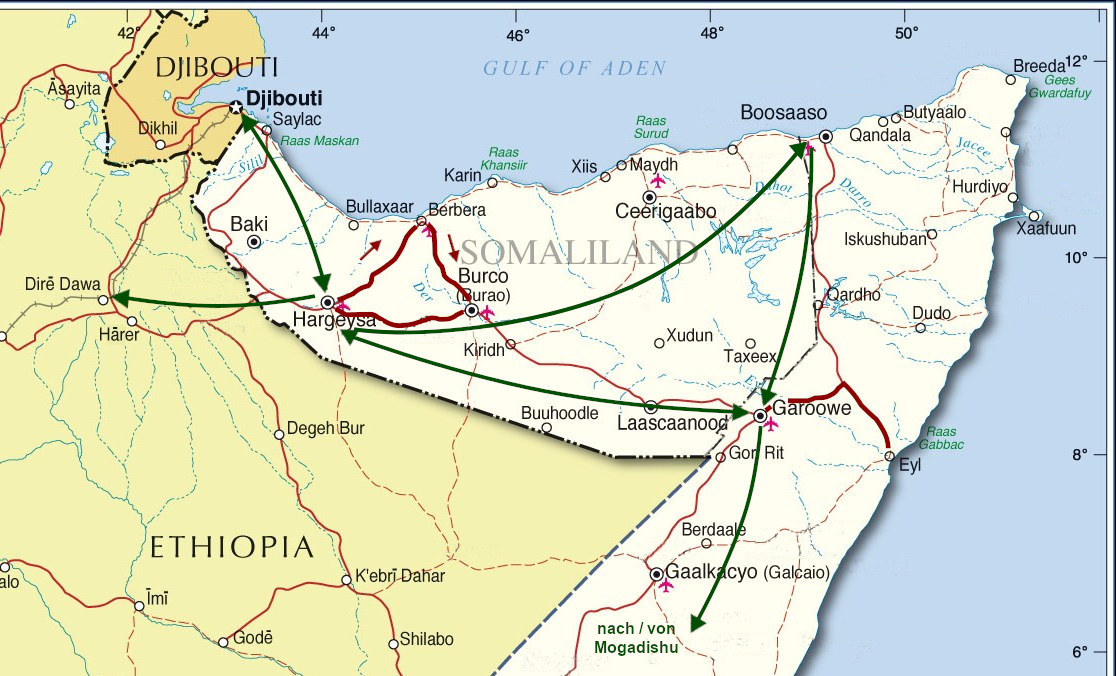 Karte zur Tour 425 - Somaliland
