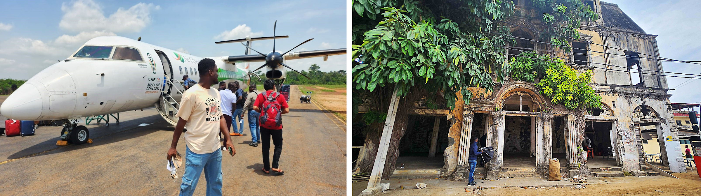 Turboprop-Maschine - koloniale Häuser - Werner Gartung