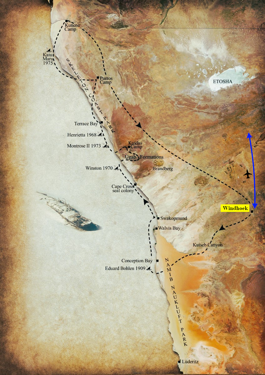 Tour 710 Karte (c) Skeleton Coast Safaris
